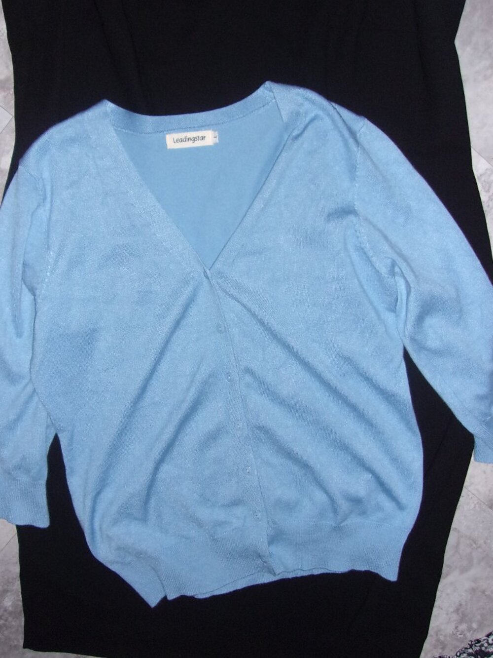 size  large womens light blue  sweater shirt knit casual dress button